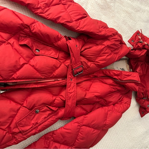 Burberry Jackets & Blazers - Burberry Red Coat with Iconic Beige Nova Check Lining